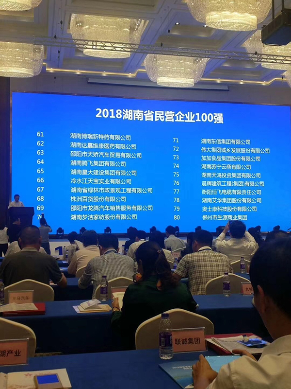 湖南省發(fā)布民營(yíng)企業(yè)100強(qiáng)名單，天嬌榮膺63位